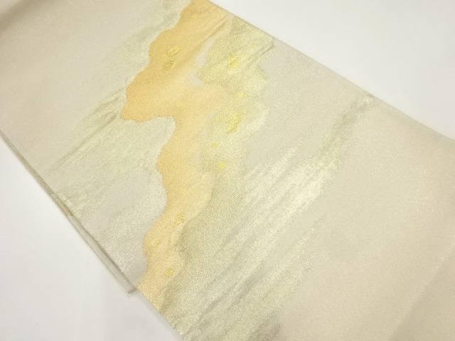 道長取に色紙散らし模様織出し袋帯